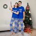 Christmas Deer letter striped short sleeve Christmas family dress printed home wear_viptrois.com