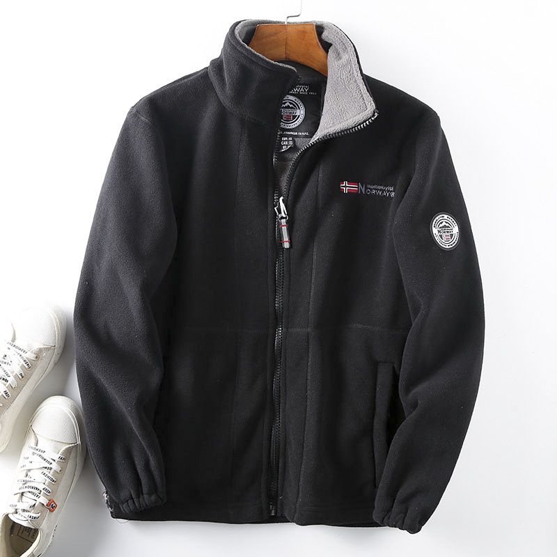 Cold-resistant And Warm, Thickened Fleece, Winter Large Size Men's Fleece Stand-up Collar Fleece Jacket_viptrois.com