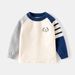 XUANMU Boys' Casual Cartoon Embroidered Long Sleeve Striped Sweater Spring Autumn Crewneck Knitted Pullover Top for Kids 2-7 Years Old XB127_viptrois.com