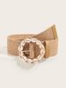 Women Braided Belts New Beach Holiday Style Shell Buckle Pp Straw Woven Ladies Decorative Belt_viptrois.com