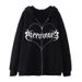 Loom 2022 European And American Dark Skull Skeleton Trendy Brand Men's Large Size Fleece Lined Zipper Hoodie Sweatshirt_viptrois.com