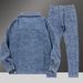 Men's Clothing Denim Jacket Men's Fashion Brand Spring And Autumn Hip Hop Loose Casual Couple Workwear Ins Long Sleeve Jacket Long Pants Suit_viptrois.com