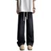 XXBRO Men's Summer Lyocell Blend Relaxed-Fit Jeans – Lightweight Breathable Straight-Leg Pants With Elastic Waist & Contrast Panels (M-3XL, Mid-Rise)_viptrois.com