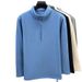 Men's Half-Zip Stand Collar Sweatshirt - Casual Pullover Jacket For Everyday Wear (Black, Khaki, Army Green, Dark Gray, Blue)_viptrois.com