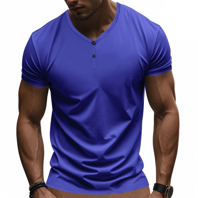 Men's New Loose-fitting T-shirt Stretchy Quick-drying Breathable Sports Retro Short-sleeved Tops_viptrois.com