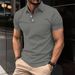 Men's Clothing Men's Summer Sports Fitness Leisure Stretch Vertical Strip Short Sleeved Polo Shirt Men_viptrois.com