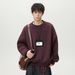 Monochrome Man- Heavyweight Thick Knit Texture Crew Neck Men Autumn Winter Basic Solid Color Retro Knitwear Japanese Style Loose Sweater_viptrois.com