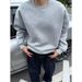 Long Sleeved Solid Color Round Neck Hoodie With Trendy Temperament And Fashionable Design Sense, Versatile Loose Top_viptrois.com