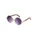 New Style Sun Men's Fashion The Same Style Round Frame Wood Grain Sunglasses Men's Trendy Original Wood Optical Frame Frame_viptrois.com