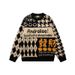 "Lucky Snake Couple Sweater -Prosperity Red Knit With Zodiac Embroidery, Pullover For Winter, Feng Shui Inspired Snake Motif Long Sleeve Top"_viptrois.com