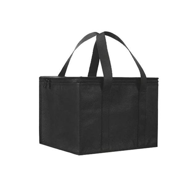 Functional Bags In Stock: Black Non Woven Cooler Bag, Zippered Portable Cooler Bag, Outdoor Picnic Cooler Bag, Wholesale_viptrois.com