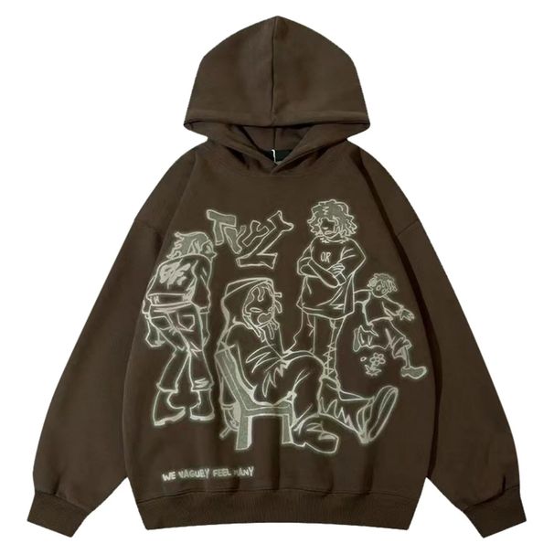 2024 Y2K Streetwear Pink Hoodie Sweatshirt Funny Cartoon Graphic Hoodie Autumn Harajuku Anime Hooded Pullover Hip Hop Hipster_viptrois.com
