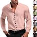 Solid Color Casual Long Sleeved Men's Shirt Stand Up Collar Breathable Versatile Bottoming Shirt_viptrois.com