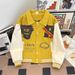 Men's Clothing Hip-Hop Heavyweight Embroidered Baseball Jacket - Retro Collar, Color Blocking, Streetwear Fashion (Black/Yellow, Sizes M-XXL)_viptrois.com