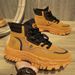 European Warm Series Men's 2025 Autumn New Trend Black Casual Safety Shoes Thick Sole Hiking Work High-top Martin Boots_viptrois.com