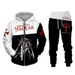 Autumn And Winter Sweater Element Knight Series 3D Sportswear Men's Zipper Hoodie Sweatpants Set_viptrois.com