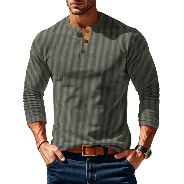 Men's Corduroy Button-Up Sweatshirt – Vintage-Inspired Long Sleeve Shirt For Casual & Layered Looks_viptrois.com
