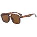Men's Sunglasses Casual Square Double Beam Sunglasses For Men, Fashionable Driving Sunglasses Retro Trend, Versatile Flat Glasses_viptrois.com