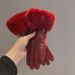 Leather Gloves Women In Winter 2025, Versatile High-end, With Thickened Velvet Warmth Cold Resistance, Suitable For_viptrois.com