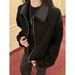 Men's Clothing Striped Splicing EdgeMen's Stripe Paneled Faux Two-Piece Jacket With Raw Hem Cleanfit Minimalist Style For Spring & Autumn_viptrois.com