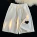 Men's Loose Fit Casual Shorts, High Street Style Polyester Athletic Shorts For Summer, Trendy Streetwear_viptrois.com