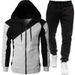 Men's Clothing Autumn And Winter Foreign Trade Sports Two Color Splicing Jacket Long Sleeve Long Pants Hooded Casual Sports Men's Suit_viptrois.com