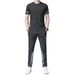 New Elastic Thin Ice Silk Two-Piece Set Summer High-End Men's Casual Sports Plus Size Suit Trend_viptrois.com