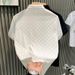 Summer New Style Men's Short Sleeve T-Shirt Fashionable Light Luxury Jacquard Casual Slim Fit Turn Down Collar Base Layer Top_viptrois.com