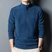 Autumn Winter Men's New Base Shirt Solid Color Double-Sided Half High Sweatshirt Fleece Warm Stand Collar Top_viptrois.com