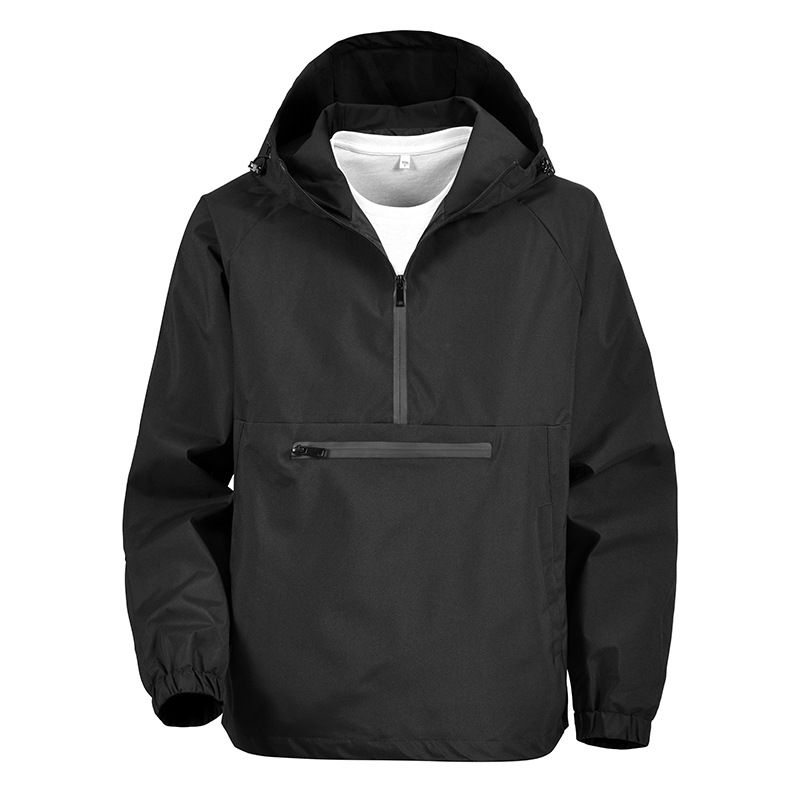 Men's Windproof Hooded Work Jacket - Casual Streetwear Zip-Up Coat For Autumn (2025 New Style)_viptrois.com