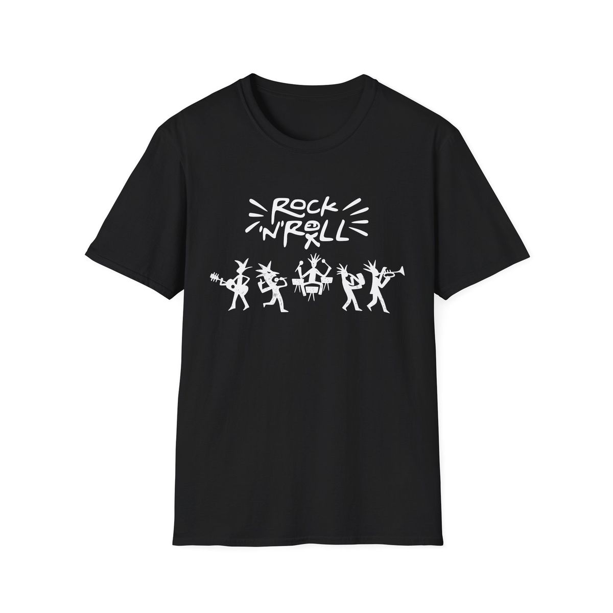 Hand Drawn Rock Band Unisex Softstyle T-Shirt Mens Womens Tees Top, Music Fan Tee, ConcerT Shirt Mens Womens Tees Top_viptrois.com