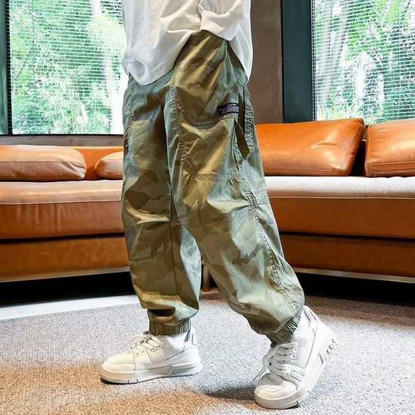 Mother&Kids Kids' wear Boys' pants Summer wear mosquito repellent pants Kids Medium and large kids sweatpants Thin summer style_viptrois.com
