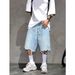 Men's Clothing Men's Style Distressed Denim Shorts Summer Loose Fit Casual Five Point Pants Trendy Version For Formal & Casual_viptrois.com