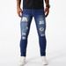 Men's Clothing Pants Ripped Jeans Youth Versatile Trendy Elastic Slim Fit Pencil Pants_viptrois.com
