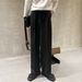Cleanfit Men's Dress Pants Neapolitan Style Loose Fitting Black Slightly Flared Straight Leg Extended Wide Leg Trousers_viptrois.com