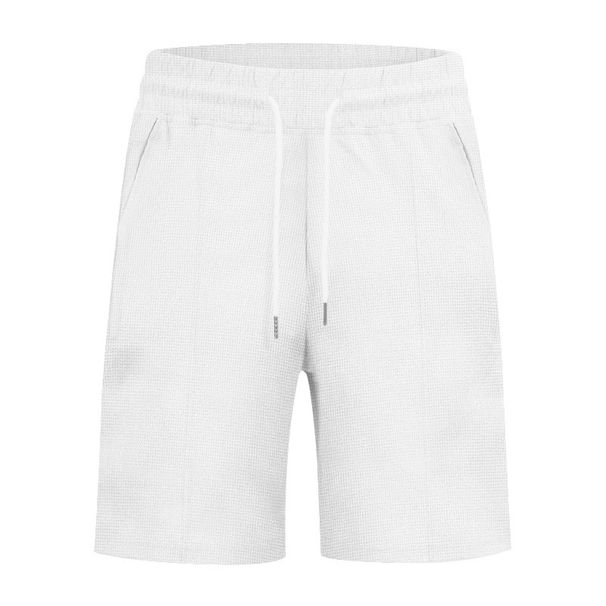Men's Clothing Men's Casual Waffle Shorts Heavyweight Versatile Solid Color Style Summer Sports Running Training Shorts_viptrois.com
