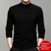 Pure 100% Pure Wool Solid Color Round Neck Base Shirt Thickened Half Turtleneck Knitted Sweater Casual Versatile Men's_viptrois.com