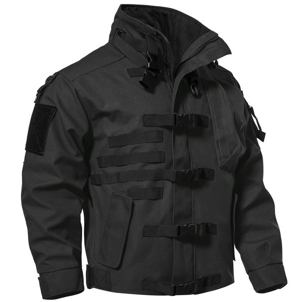 Man's clothing Motorcycle Tactical Maneuvering high Power Jacket Men's jacket Black Tactical jacket storm jacket Outdoor military fan jacket_viptrois.com
