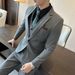 Men's Slim Fit Suit Set - Wedding, Business, Interview Formal Blazer & Trousers With Metal Accents (Black, Navy, Gray, Khaki)_viptrois.com