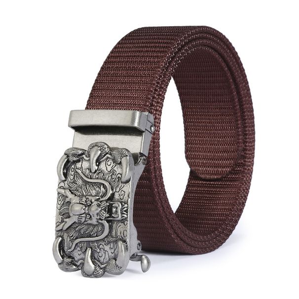 Men's Belts Toothless Automatic Buckle Belt Men's Sports And Leisure Belt Bronze Alloy Automatic Adjustment Buckle_viptrois.com