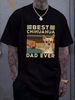 Best Chihuahua Dad Ever Funny Animal Lover Gift Retro Men's Short Sleeve T Shirt Versatile Stylish Slightly Graphic Top For Everyday Wear_viptrois.com