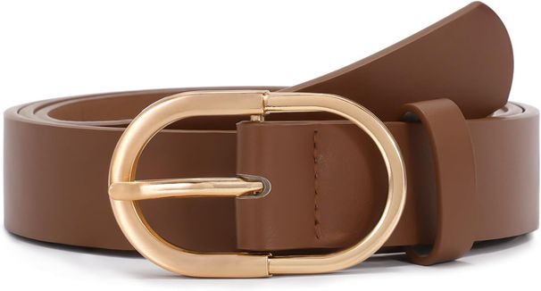 Leather For Jeans Fashion Gold Buckle Women's Dress Belt_viptrois.com