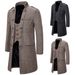 Loom Loom 2020 New Foreign Trade European Size Mid-Length Style Men's Two-Piece Herringbone Wool Trench Coat YF18_viptrois.com