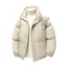 Men's Winter Cotton-Filled Jacket - Loose Fit Casual Stand Collar Coat For Unisex Fashion (Black, Purple, Olive, Khaki)_viptrois.com