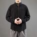 Men's Summer Linen Shirt Casual Simple Long Sleeve Loose Thin Solid Color Youth Cotton And Linen Shirt For Wearing Alone_viptrois.com