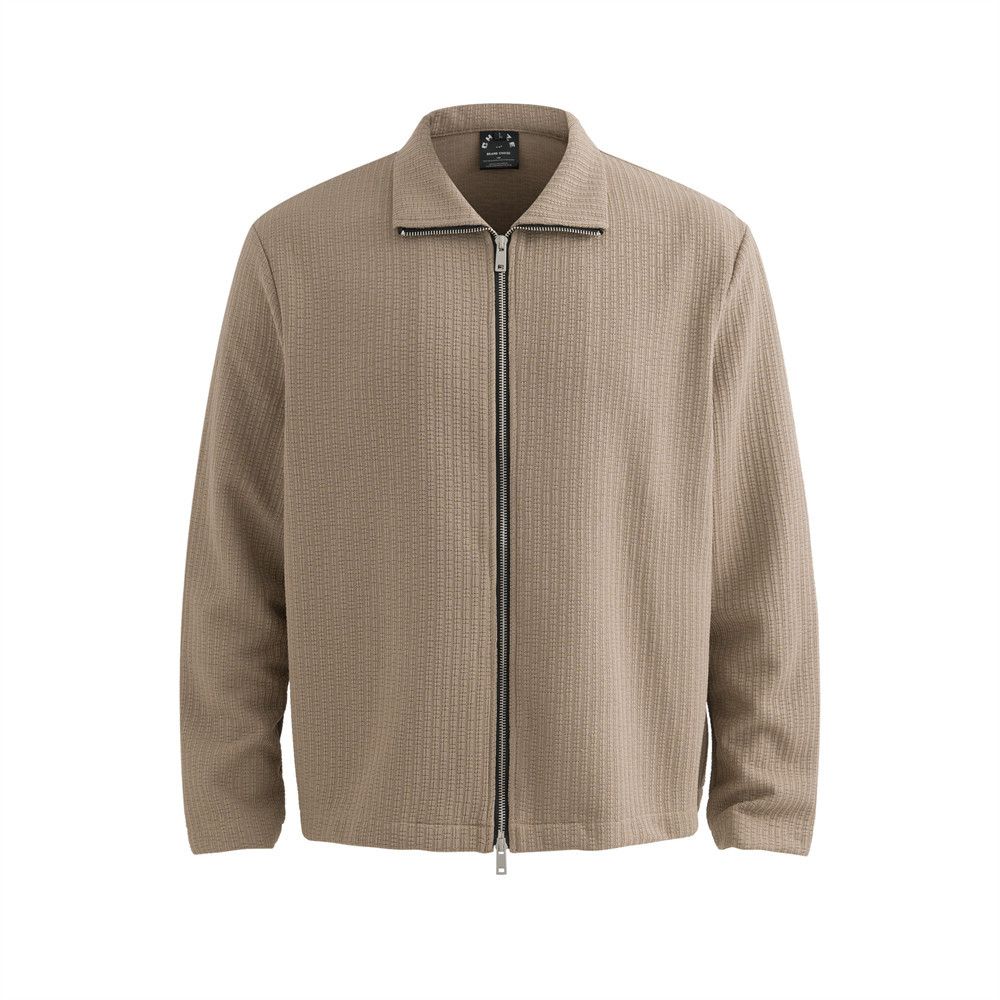 Loose Cardigan Sweatshirt For Men 360g Spring And Autumn American Style Trendy Brand Textured Solid Color Double Zipper_viptrois.com