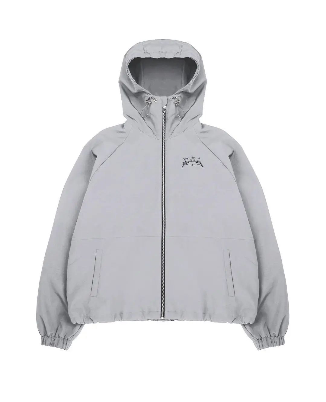 Street Style Color Block Embroidered Windproof Jacket Zipper Hoodie_viptrois.com