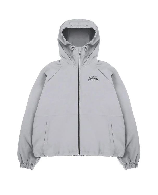 Street Style Color Block Embroidered Windproof Jacket Zipper Hoodie_viptrois.com