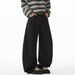 Men's Clothing Textured Pure Cotton Split Stitching Scimitar Pants Men's Autumn Silhouette Straight Loose Long Pants Trendy American Casual Pants_viptrois.com