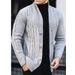 Loom 2024 New European And American Casual Thickened Warm Cable Knit Cardigan Men's Autumn Winter Knitted Sweater_viptrois.com
